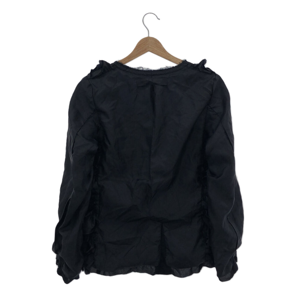 COMME des GARCONS COMME des GARCONS / Comme des | 2023SS |可翻轉荷葉邊無領外套 | XS |海軍 |女性的