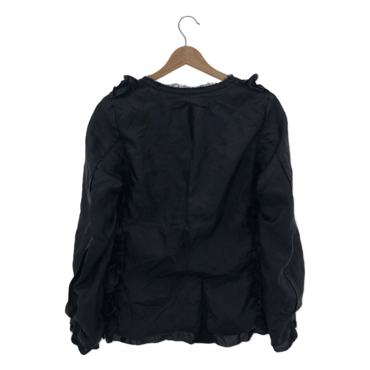 COMME des GARCONS COMME des GARCONS / Comme des | 2023SS |可翻轉荷葉邊無領外套 | XS |海軍 |女性的