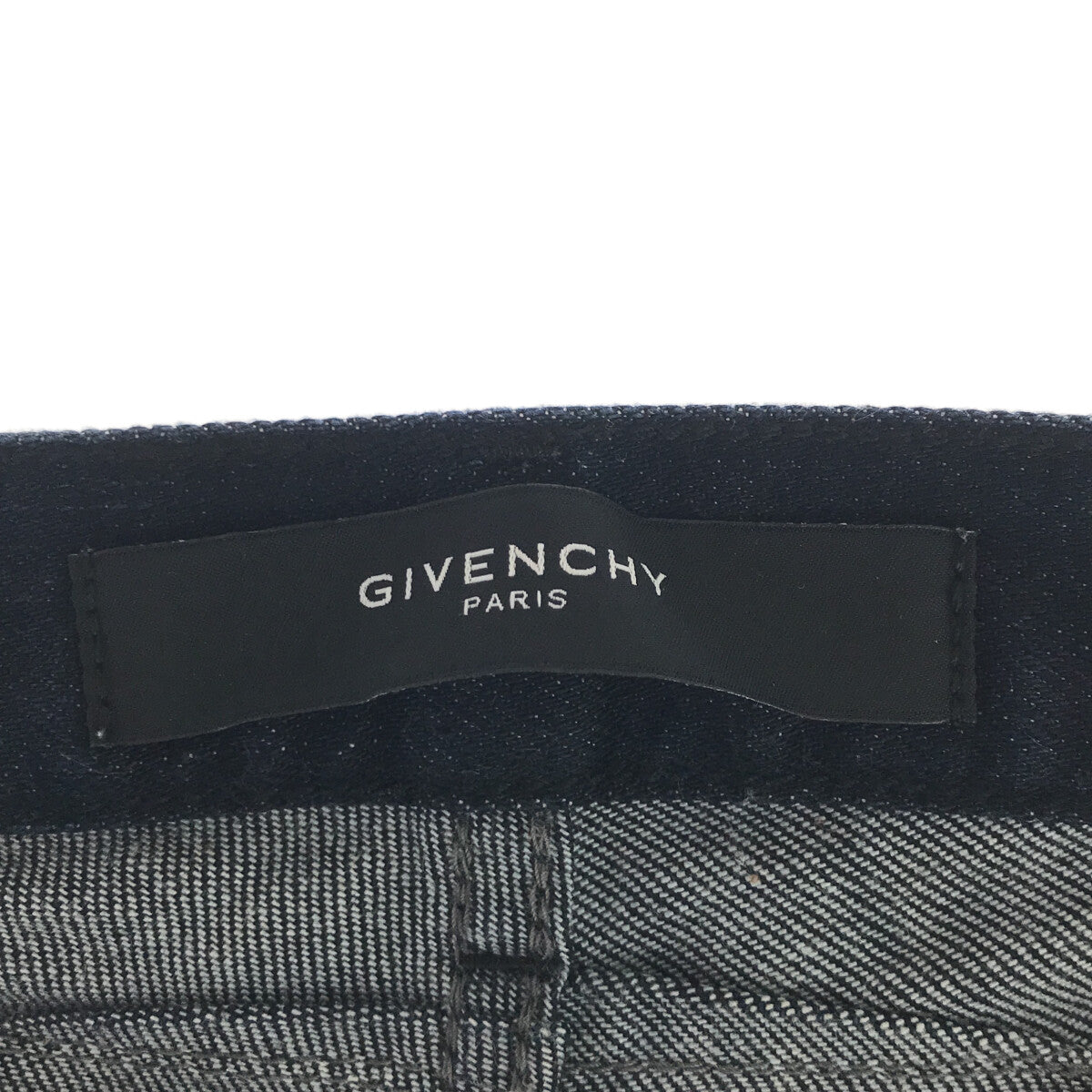 GIVENCHY / ジバンシィ | サイドレザーパイピング ストレッチ スリム デニムパンツ | 28 |