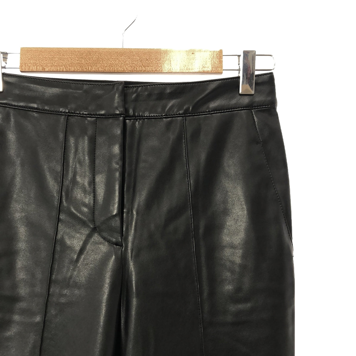 【美品】  CYCLAS / シクラス | フェイクレザーパンツ | 34 | ブラック | レディース