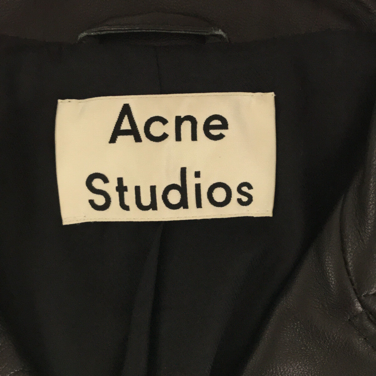 Acne Studios / アクネ ストゥディオズ | ブラック クロップドバイカー ラムレザージャケット ダブルライダース | 34 |