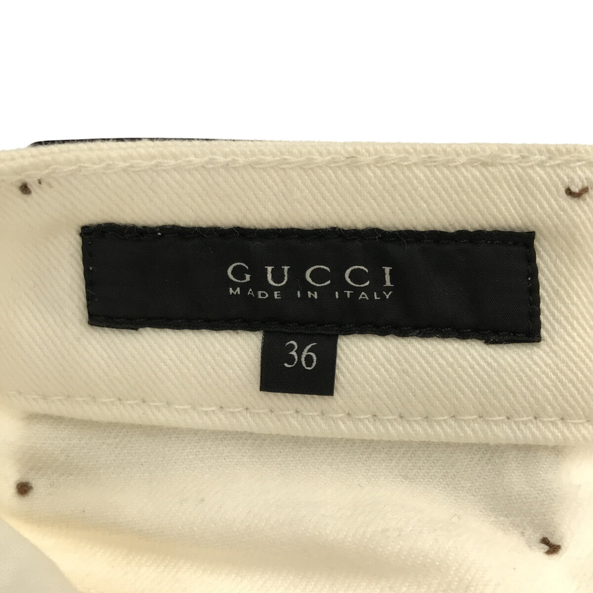 GUCCI / グッチ | ビジュー装飾 デニムスカート | 36 | ホワイト | レディース