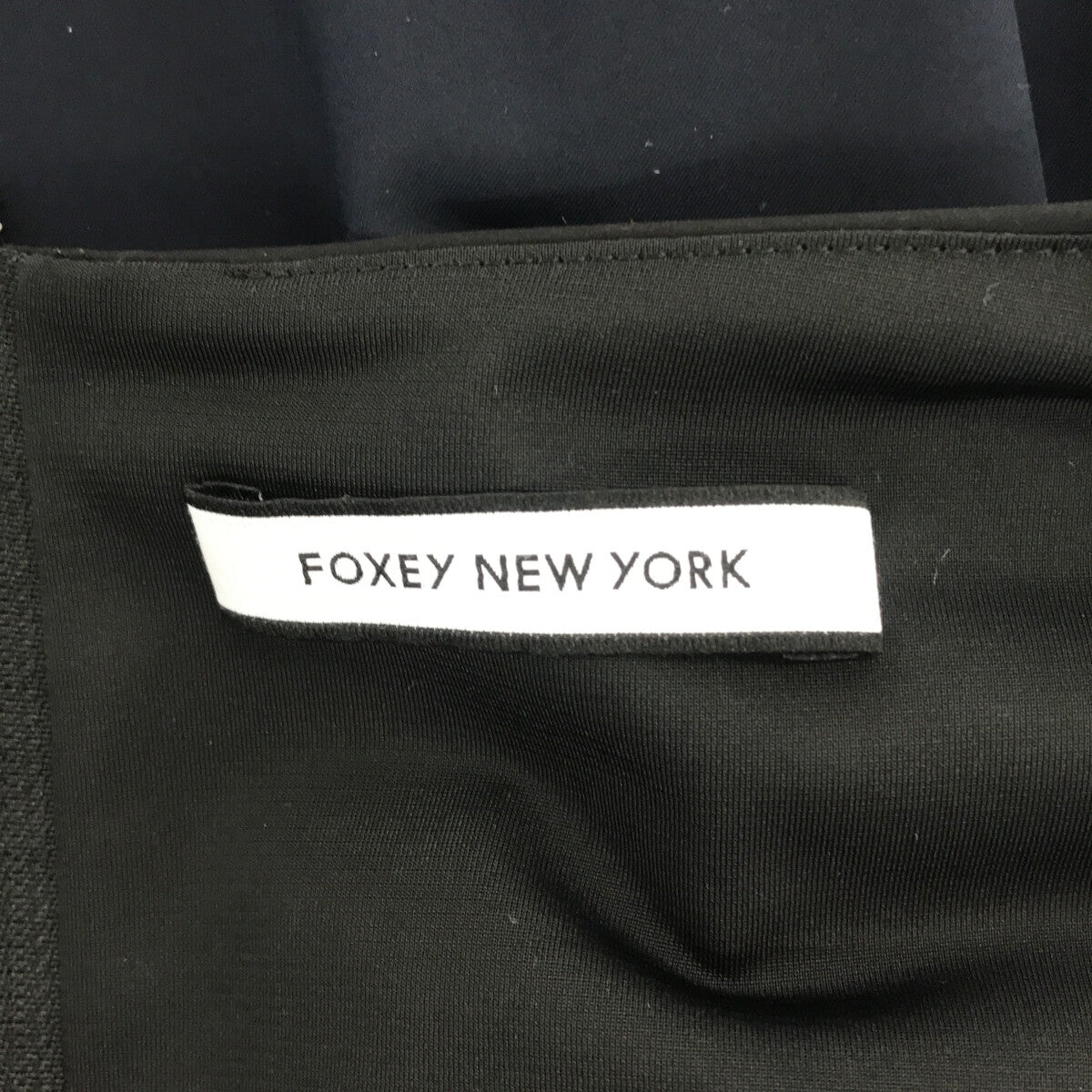 素材レーヨンポリウレタン【美品】FOXEY NEW YORK ノースリーブワンピース ブラック 40