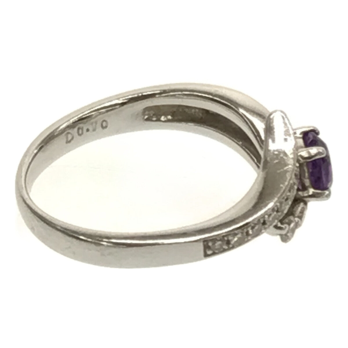 보석 / 다이아몬드 | 자수정 (보라색 크리스탈) 라운드 믹스 컷 0.352 ct 반지 | 퍼플/실버 | 여성