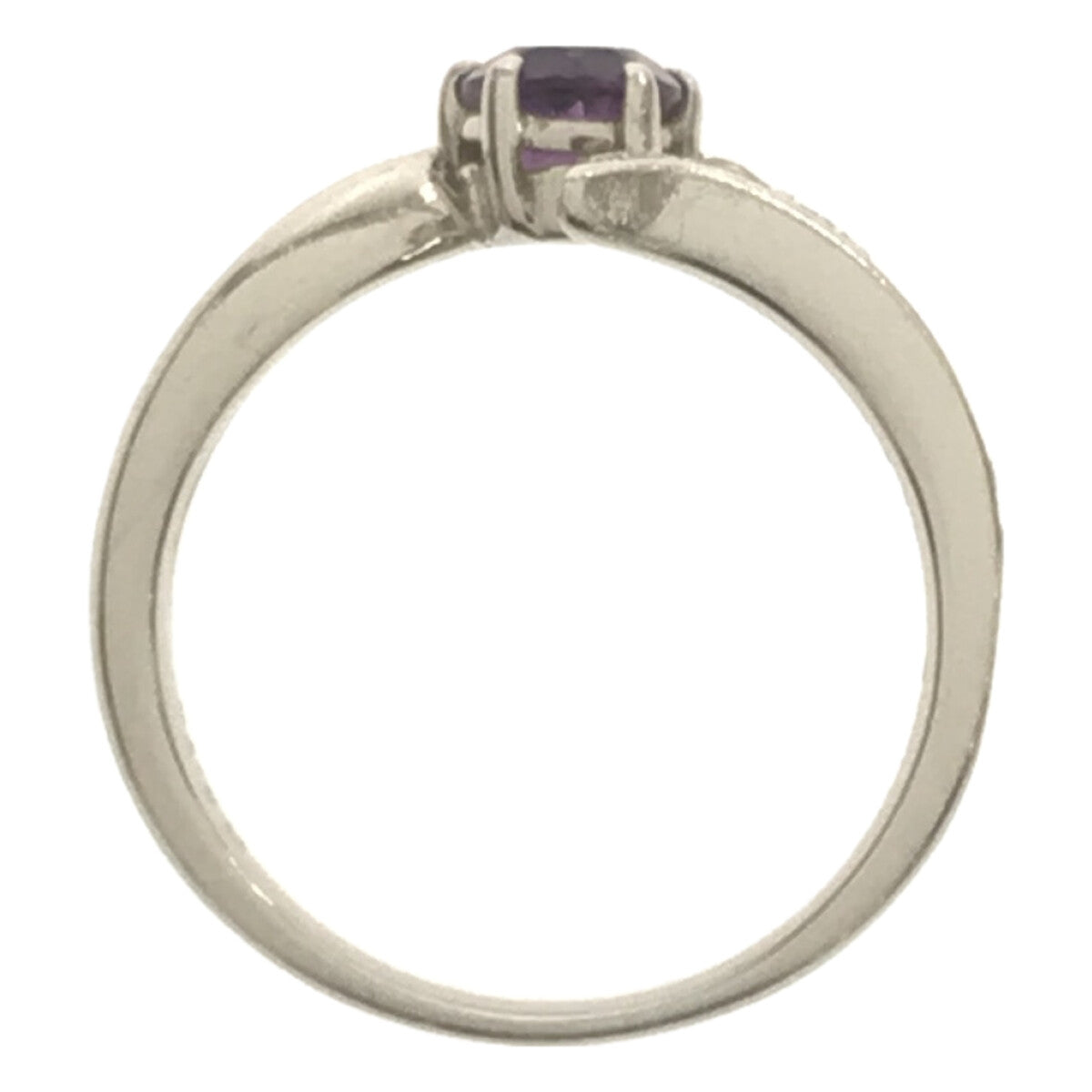 보석 / 다이아몬드 | 자수정 (보라색 크리스탈) 라운드 믹스 컷 0.352 ct 반지 | 퍼플/실버 | 여성