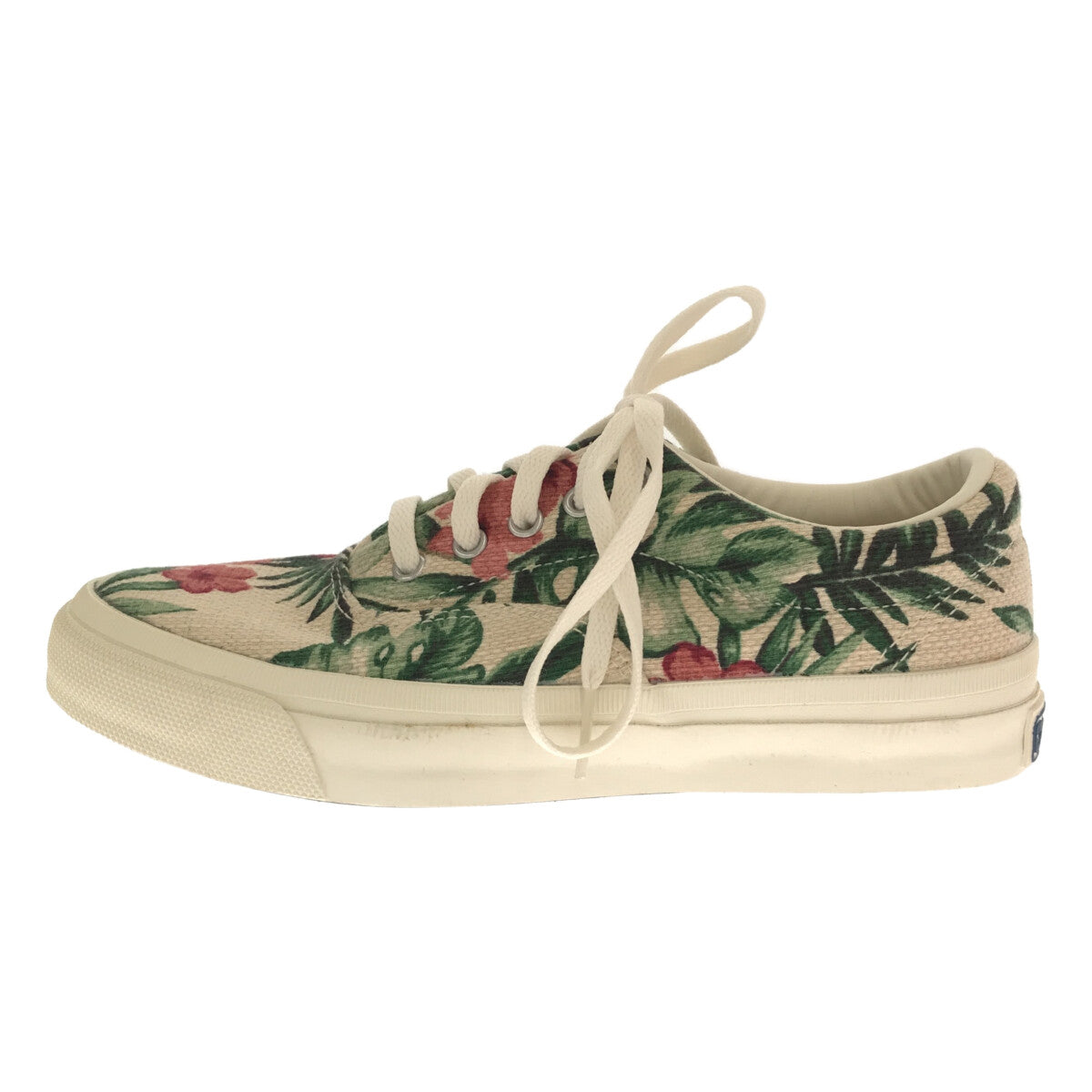 【美品】  CONVERSE / コンバース | スキッド グリップ  アロハ柄 デッキスニーカー | 22.5 | ベージュ / グリーン | レディース