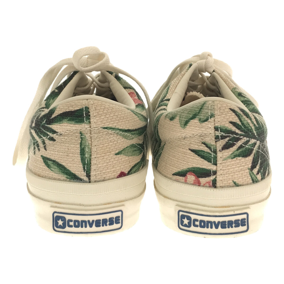 【美品】  CONVERSE / コンバース | スキッド グリップ  アロハ柄 デッキスニーカー | 22.5 | ベージュ / グリーン | レディース