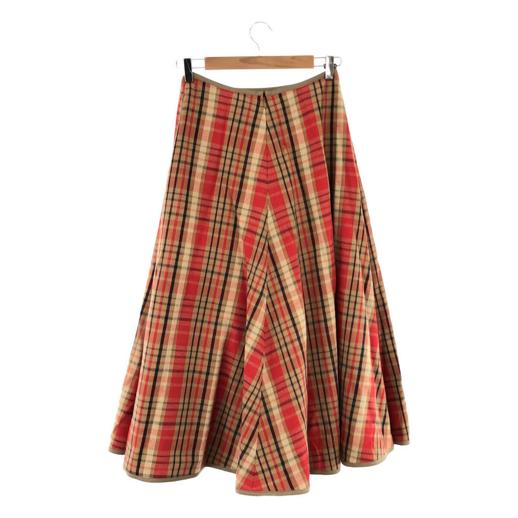 【美品】  UNION LAUNCH / ユニオンランチ | × Ron Herman ロンハーマン別注 ウール チェック フレア スカート | XS | レッド | レディース