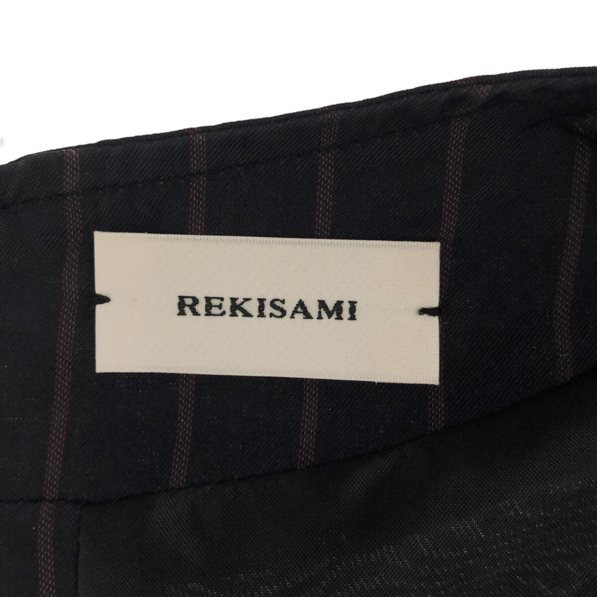 REKISAMI / レキサミ | キュプラ ストライプ 切替 Vネックワンピース | 2 | ブラック / ネイビー | レディース