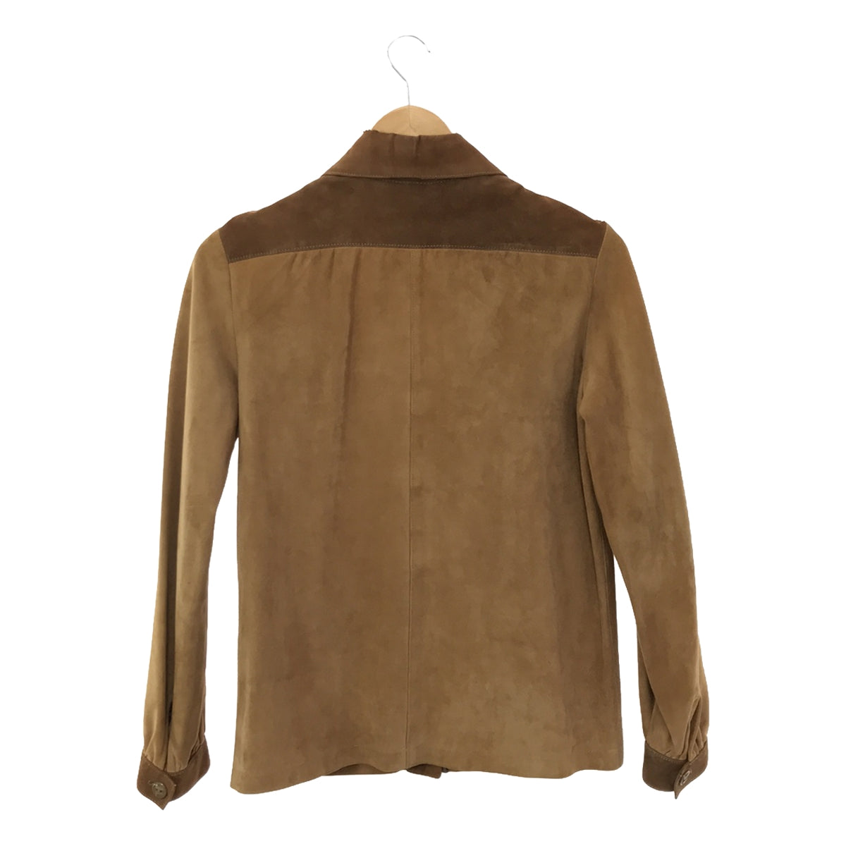 LANVIN / 람방 | 빈티지 스웨이드 가죽 셔츠 재킷 | 베이지 | 여성
