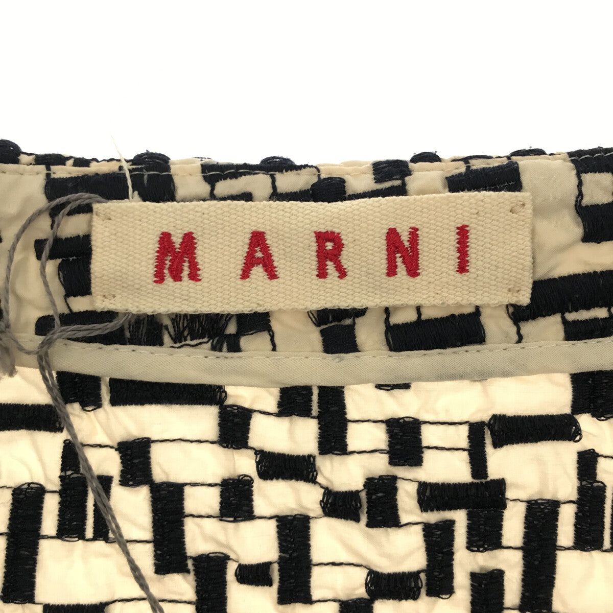 MARNI / マルニ | 刺繍 総柄スカート | 40 | キナリ/ネイビー | レディース