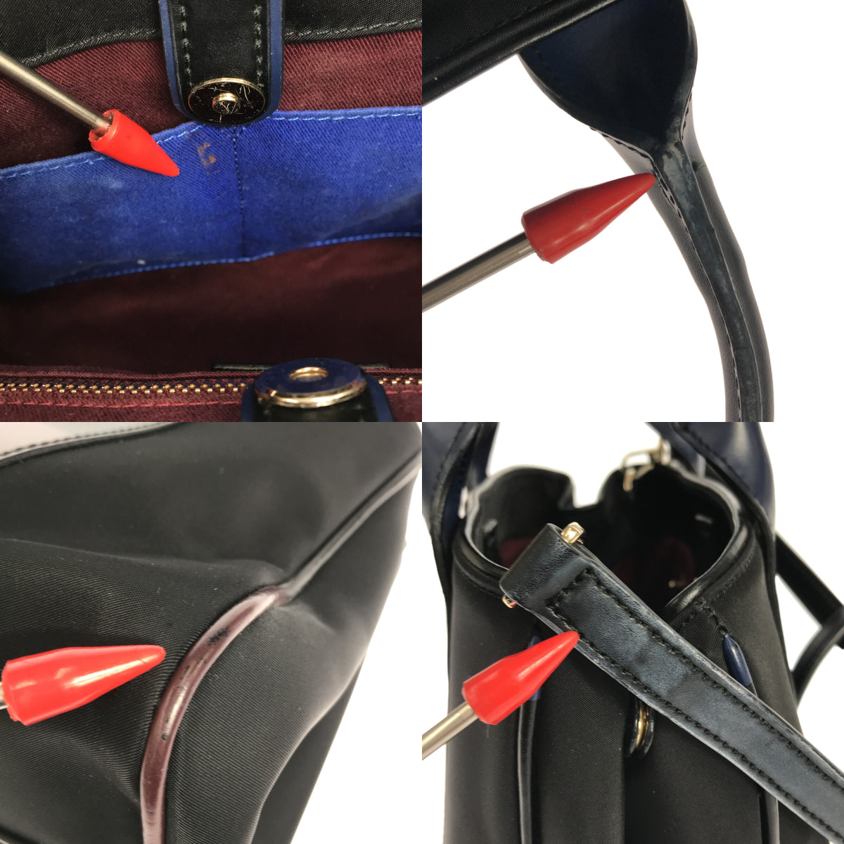 Paul Smith / ポールスミス | 2Way レザーハンドル ショルダー トートバッグ | ブラック | レディース