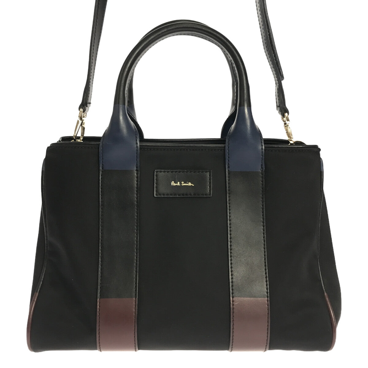 Paul Smith / ポールスミス | 2Way レザーハンドル ショルダー トートバッグ | ブラック | レディース