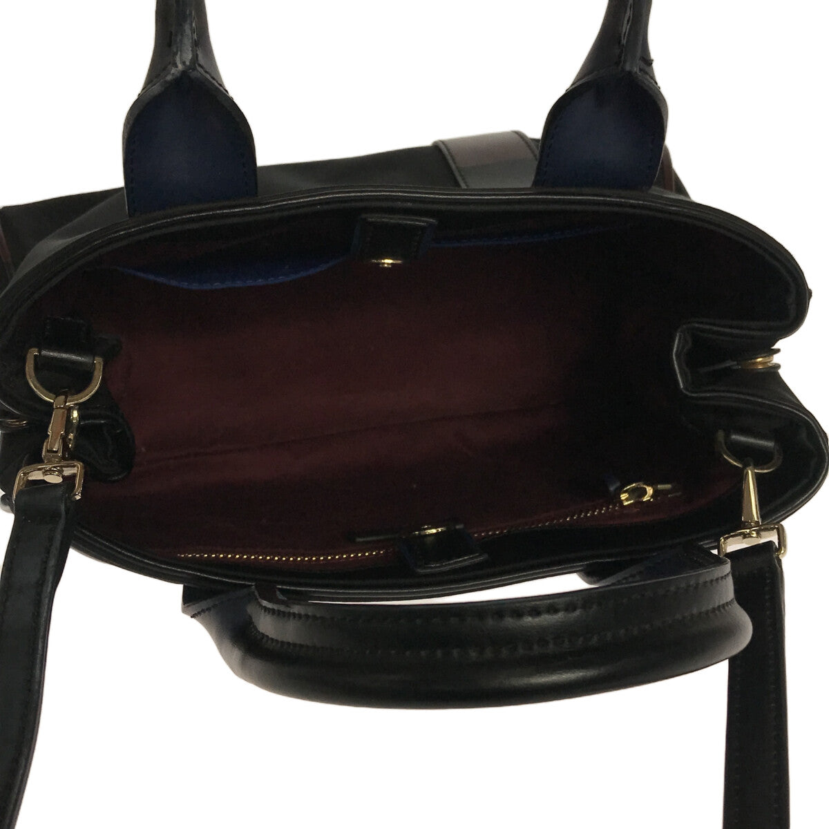 Paul Smith / ポールスミス | 2Way レザーハンドル ショルダー トートバッグ | ブラック | レディース