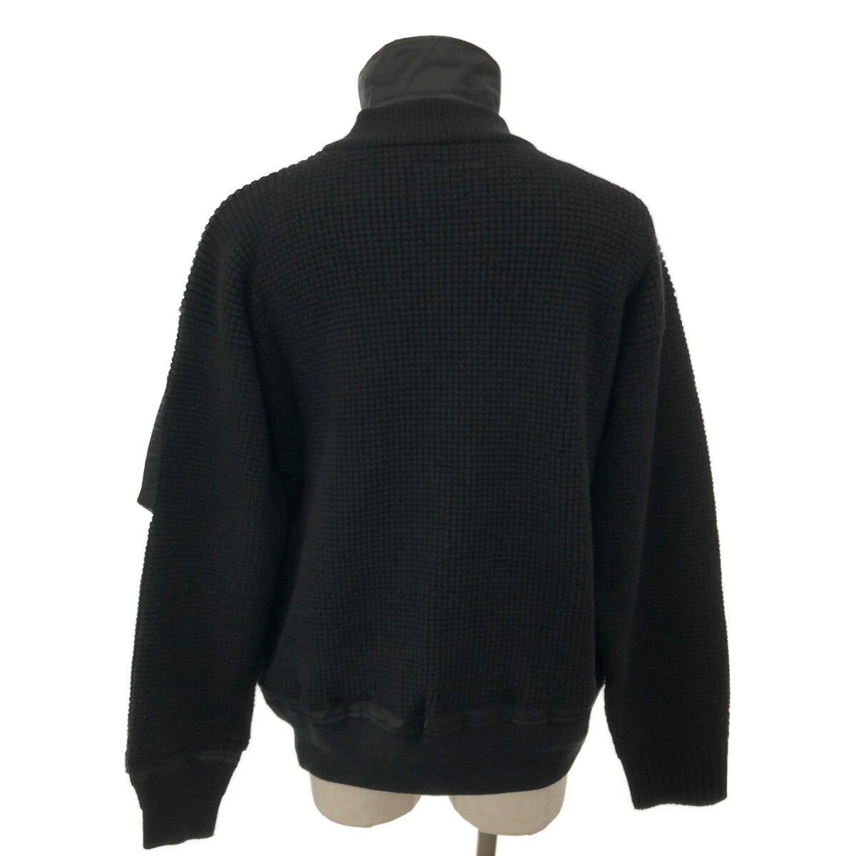 sacai / サカイ | 2021AW | Wool Knit Blouson / 異素材 ドッキング ニット ボンバージャケット | 2 |  ブラック | メンズ