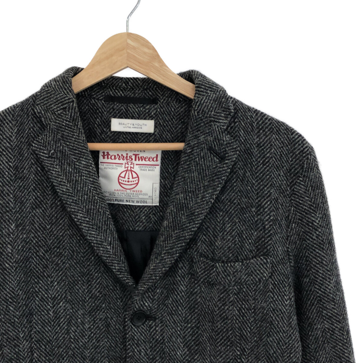 BEAUTY&YOUTH / ビューティーアンドユース | × HARRIS TWEED / ハリスツイード 別注 ヘリンボーン  3Bテーラードジャケット | S |