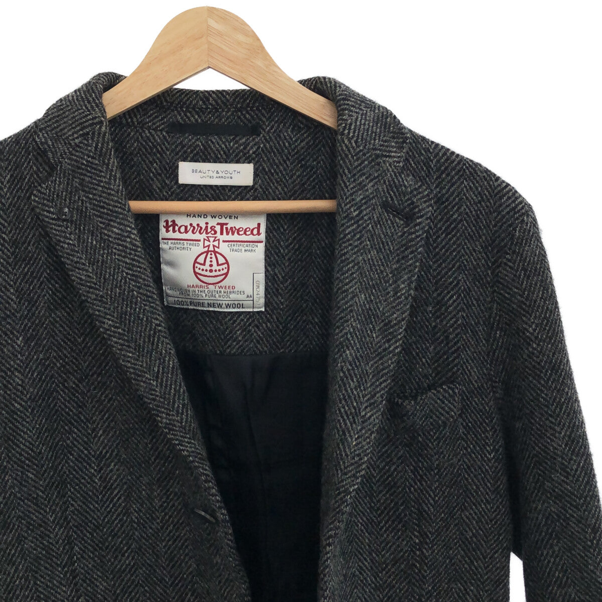 BEAUTY&YOUTH / ビューティーアンドユース | × HARRIS TWEED / ハリスツイード 別注 ヘリンボーン  3Bテーラードジャケット | S |