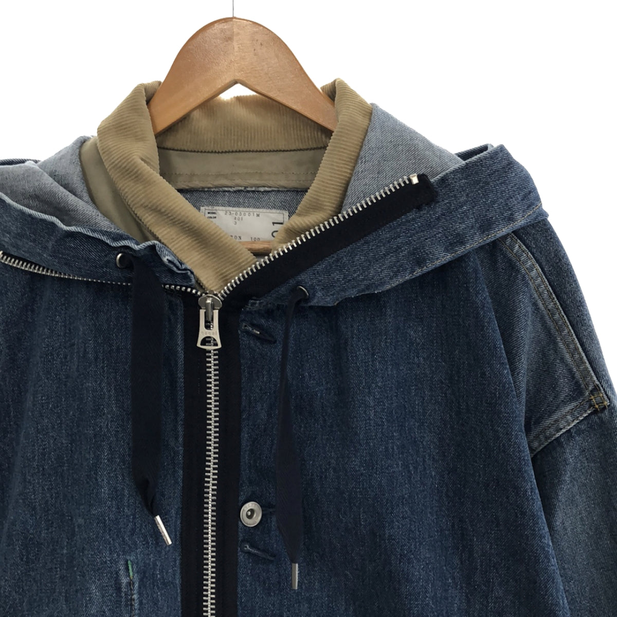 sacai / サカイ | 2023SS | Denim Hooded Blouson / レイヤード デニム 