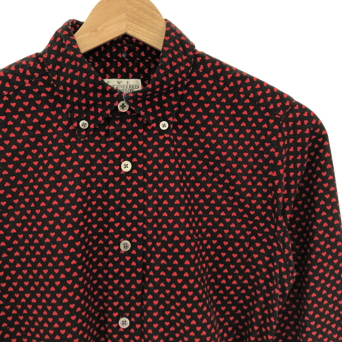Engineered Garments / エンジニアドガーメンツ | ハートシャツワンピース | 1 | ブラック / レッド | レディース