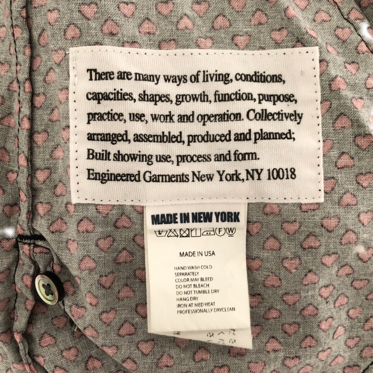 Engineered Garments / エンジニアドガーメンツ | ハートシャツワンピース | 1 | ブラック / レッド | レディース