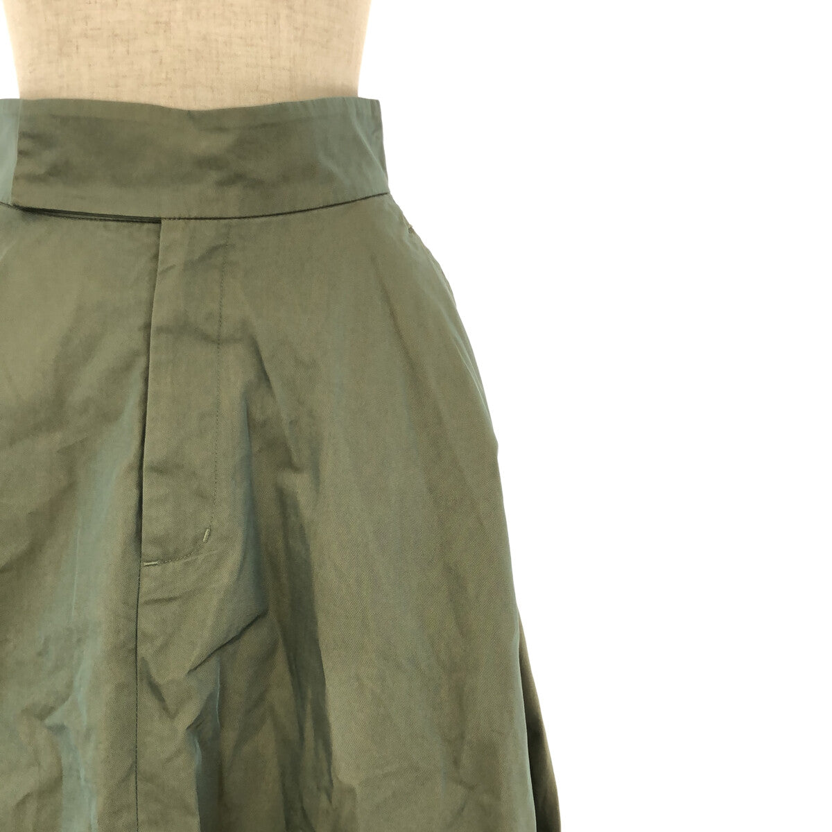 CLANE / クラネ | CHAMBRAY CIRCULAR フレアスカート | 1 | カーキ | レディース