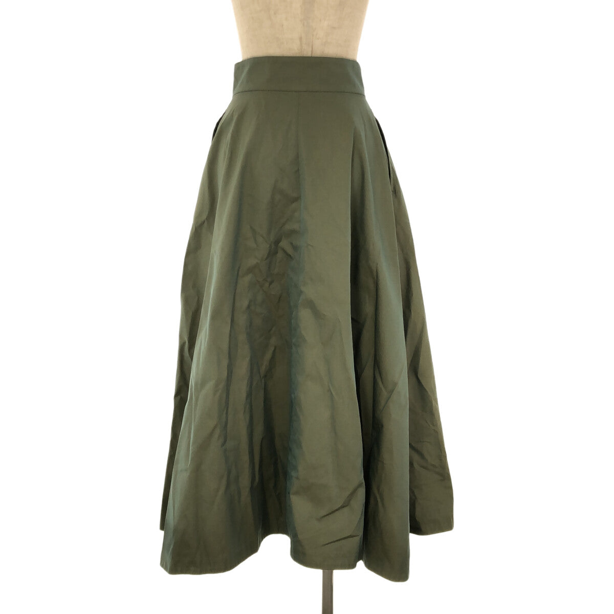 CLANE / クラネ | CHAMBRAY CIRCULAR フレアスカート | 1 | カーキ | レディース
