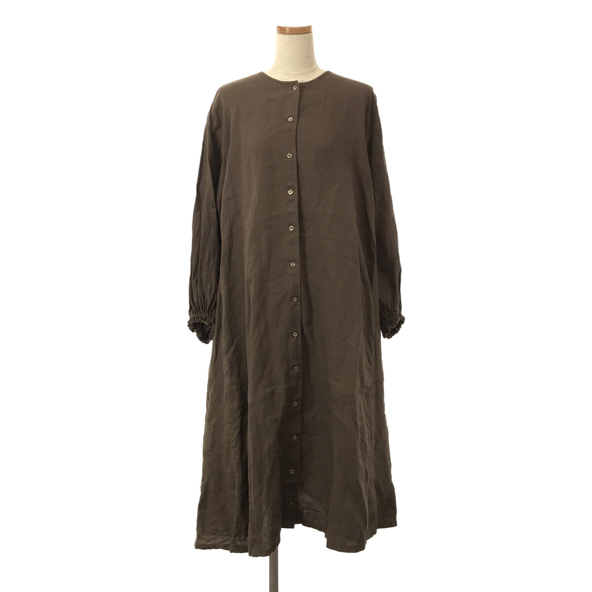 nest robe / ネストローブ | 2020AW | リネン タッカー付き フレアワンピース | F | グレー | レディース