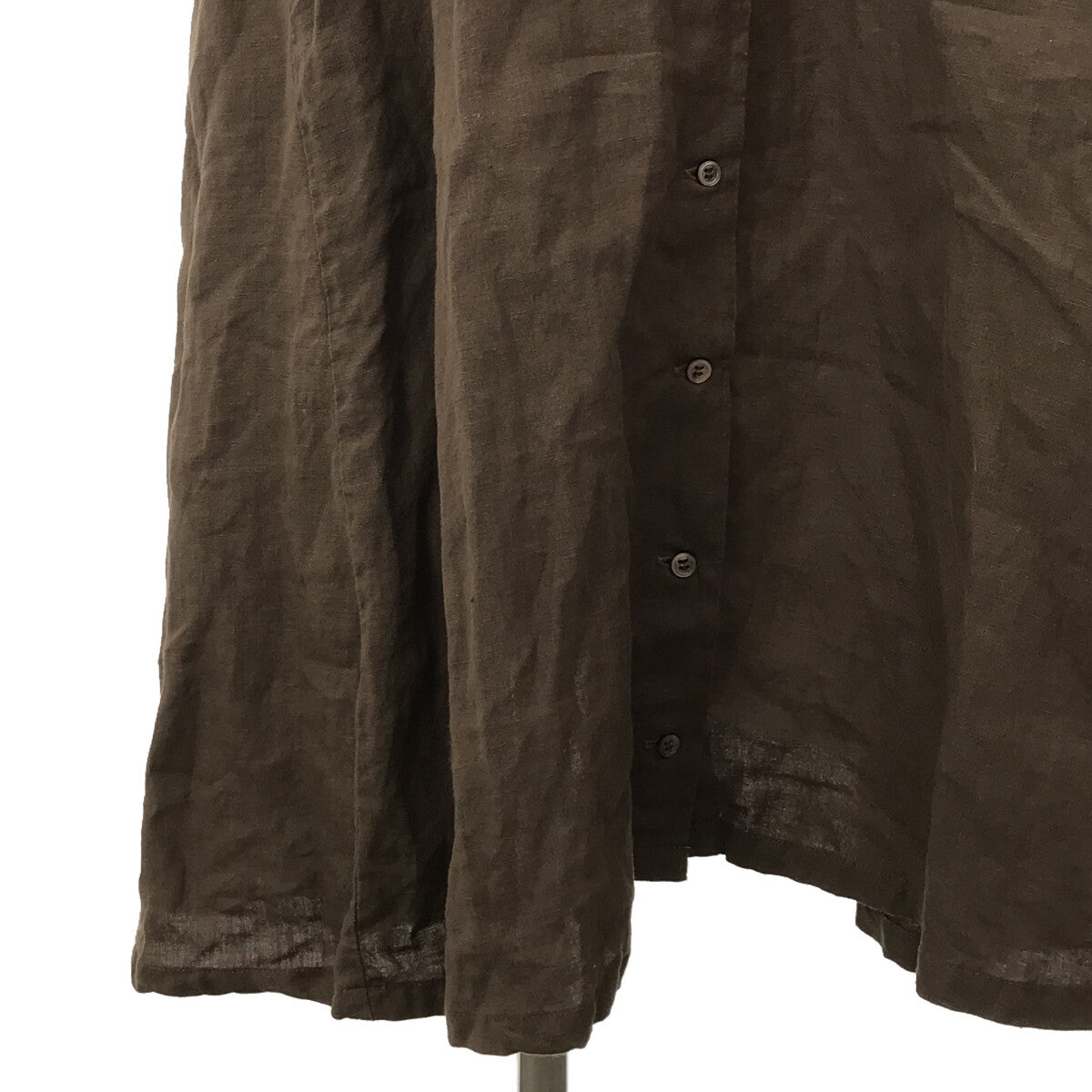 nest robe / ネストローブ | 2020AW | リネン タッカー付き フレアワンピース | F | グレー | レディース
