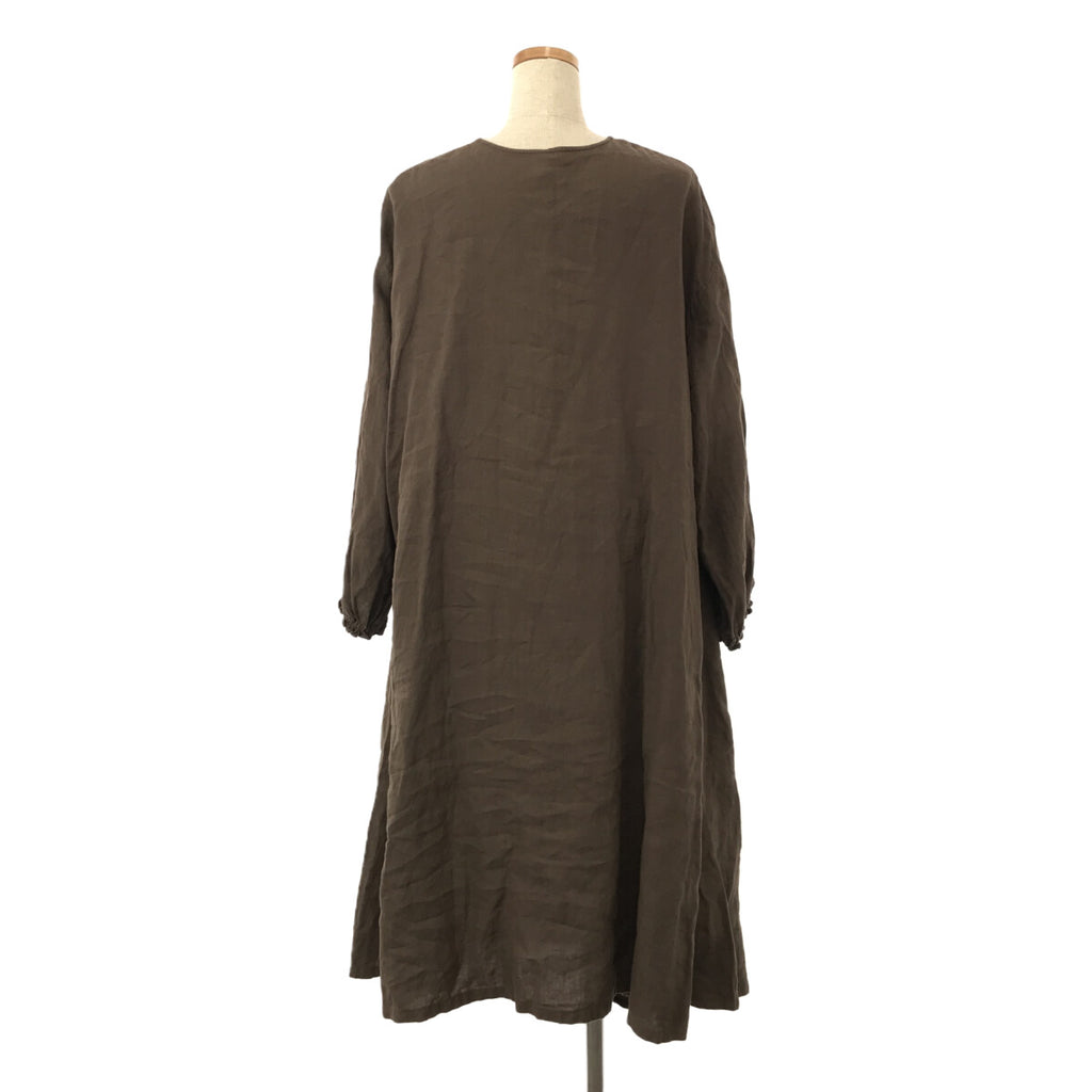 nest robe / ネストローブ | 2020AW | リネン タッカー付き フレアワンピース | F | グレー | レディース