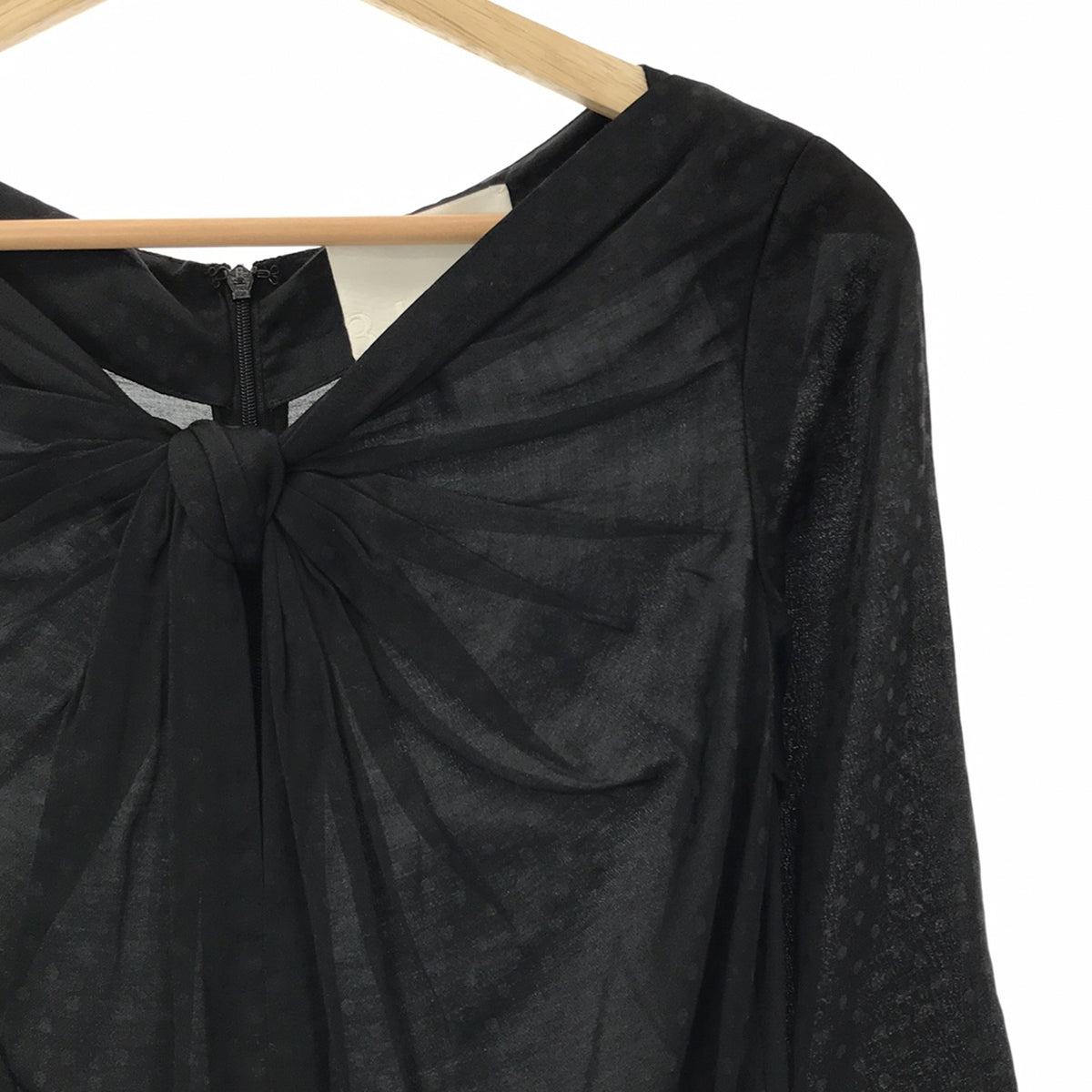 3.1 Phillip Lim |絲綢圓點前絲帶連身裙 | 0 |黑色 |女性的