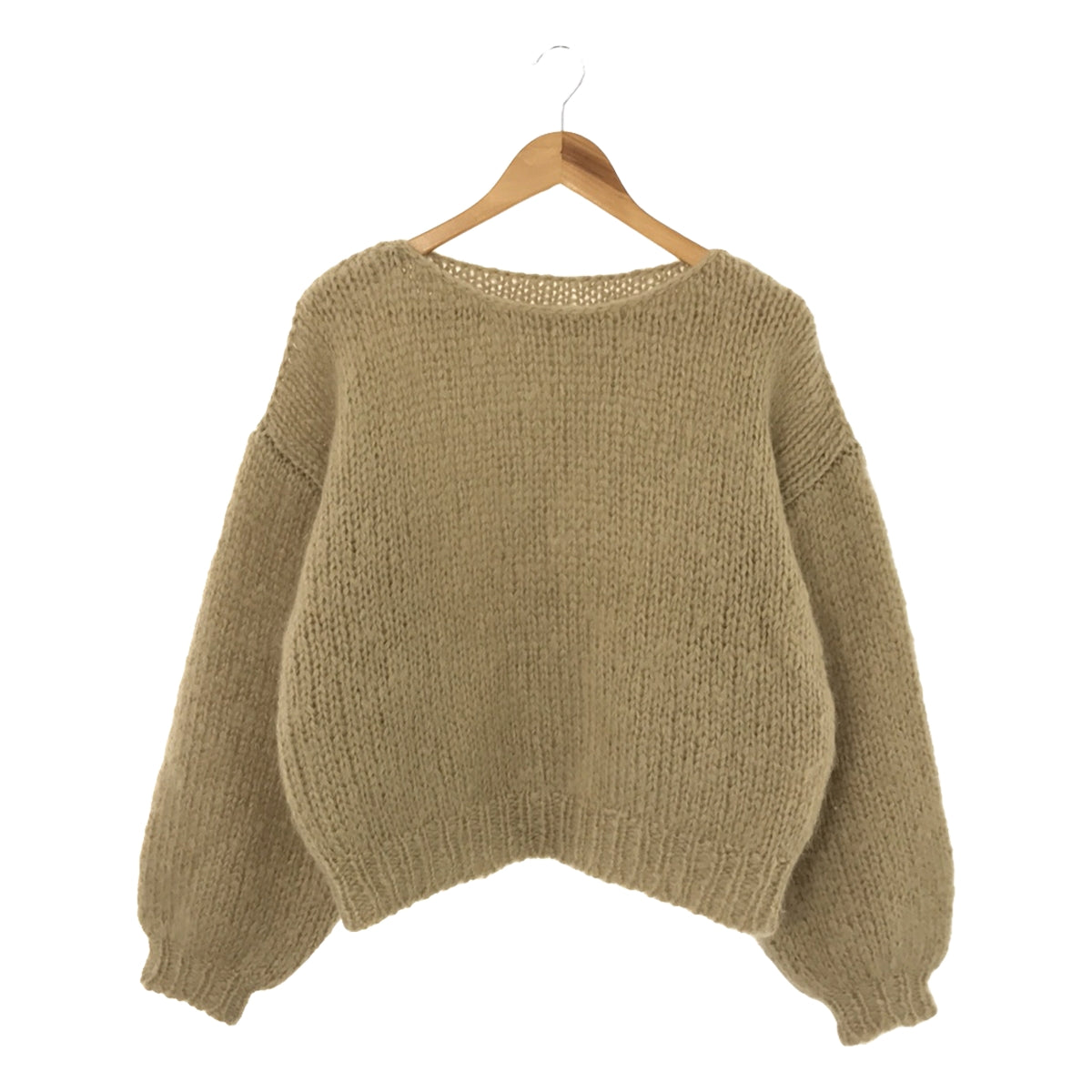 NOWOS / 노워스 | 모헤어 로우 게이지 크루넥 니트 | 베이지 | 여성