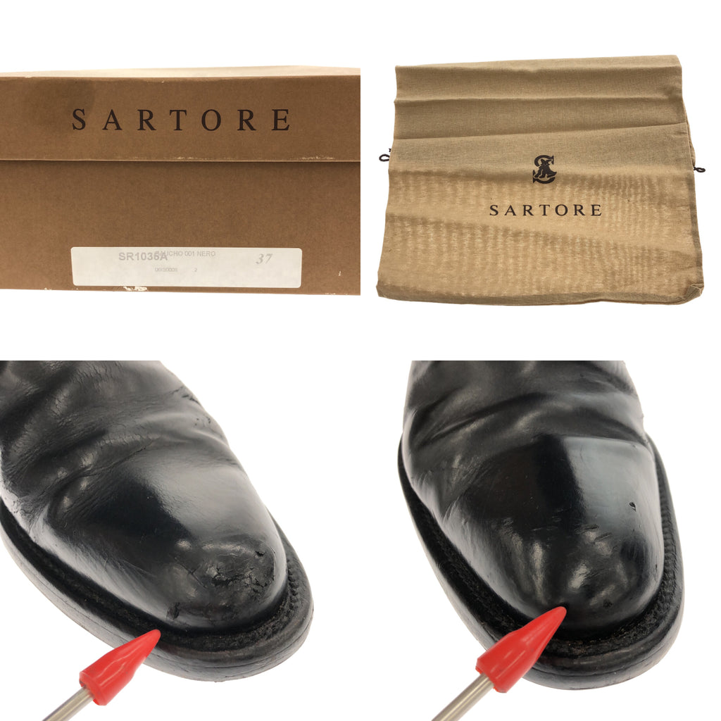 SARTORE / サルトル | レザー アンクルバックルベルト ロングブーツ | 37 | ブラック | レディース