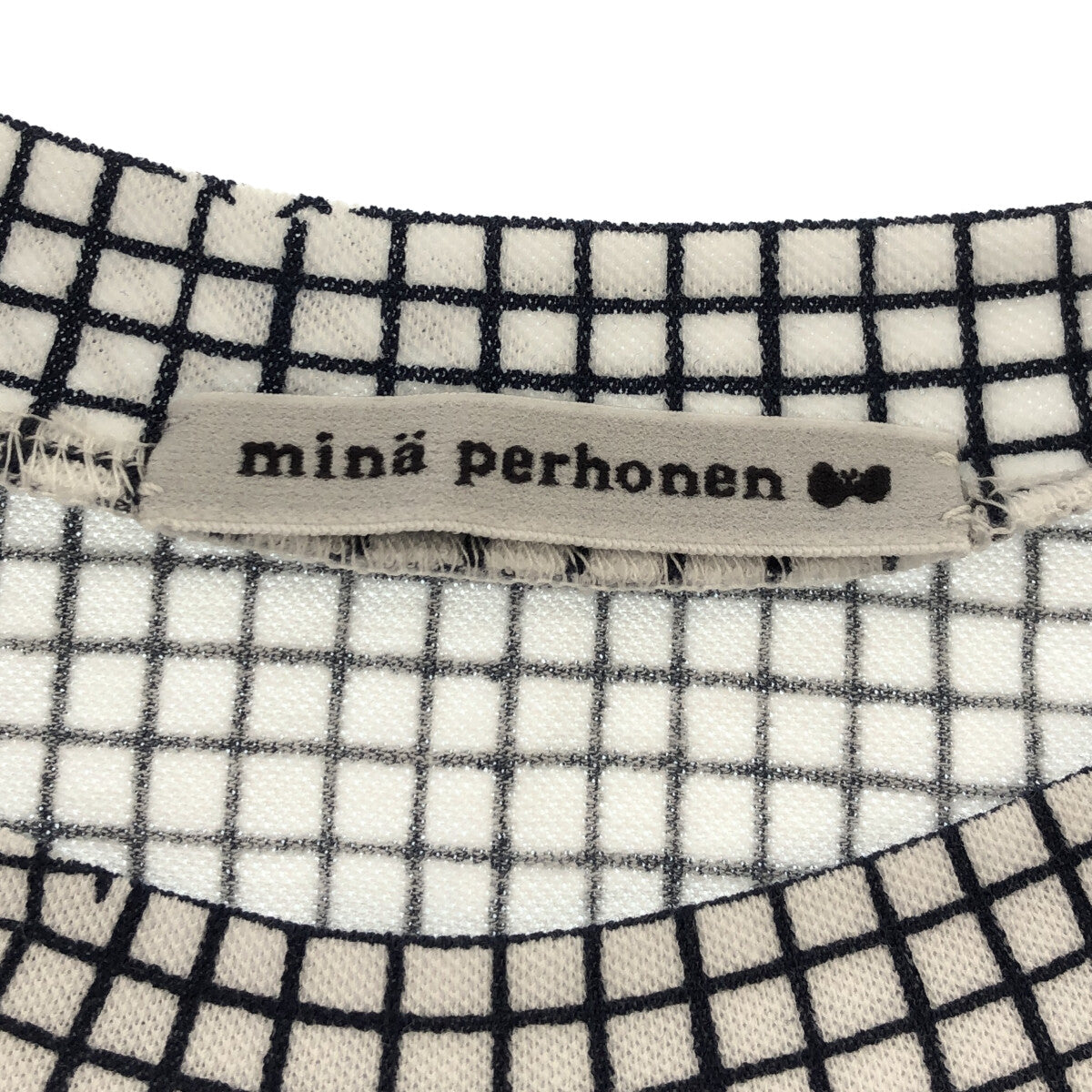 【新品】  mina perhonen / ミナペルホネン | 2021SS | faint shadow Tシャツ | 38 | ホワイト/ネイビー | レディース