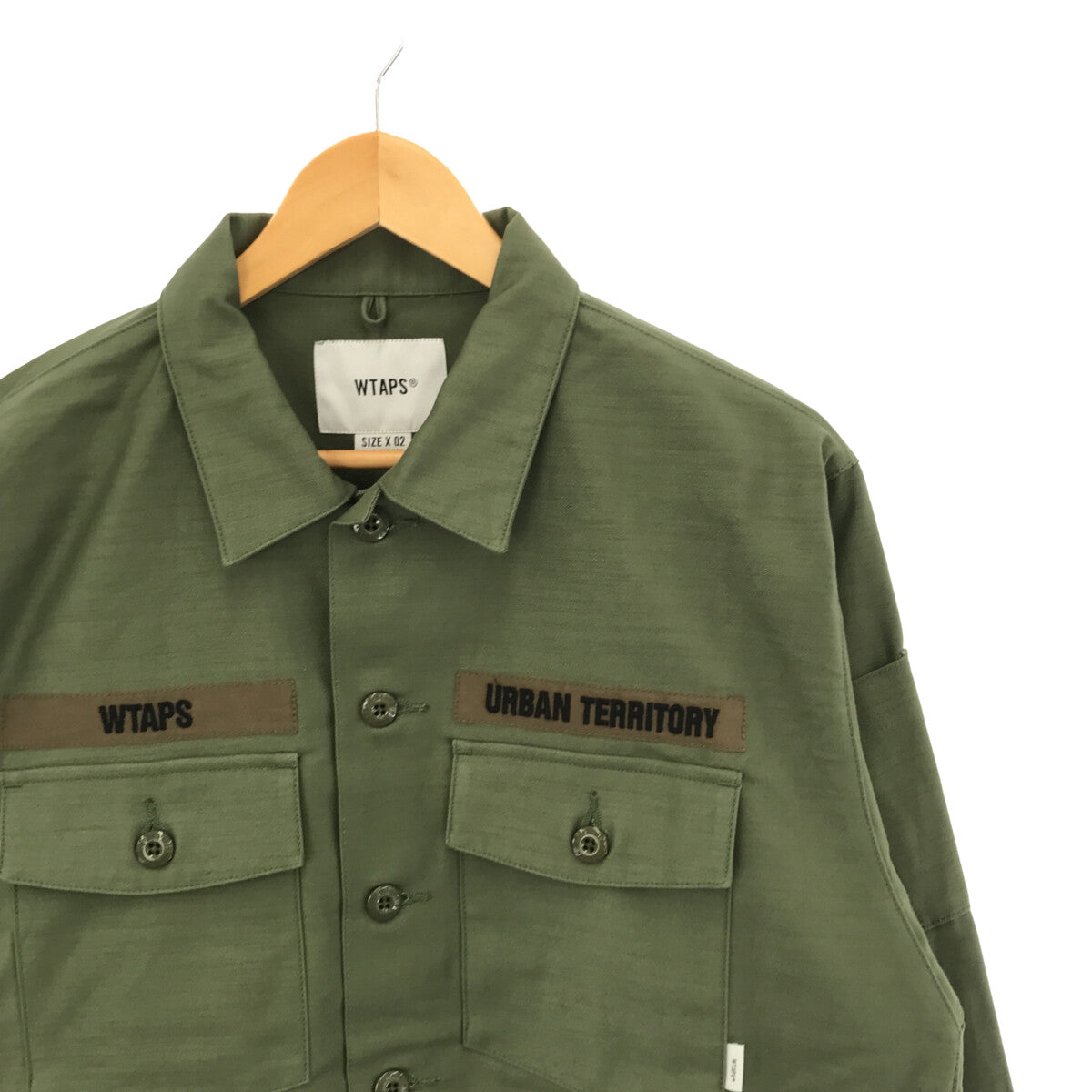 【美品】 WTAPS / ダブルタップス | BUDS/LS/COTTON. SATIN / 202BRDT-SHM01 ミリタリーシャツ ジャケット  | 2 | カーキ | メンズ