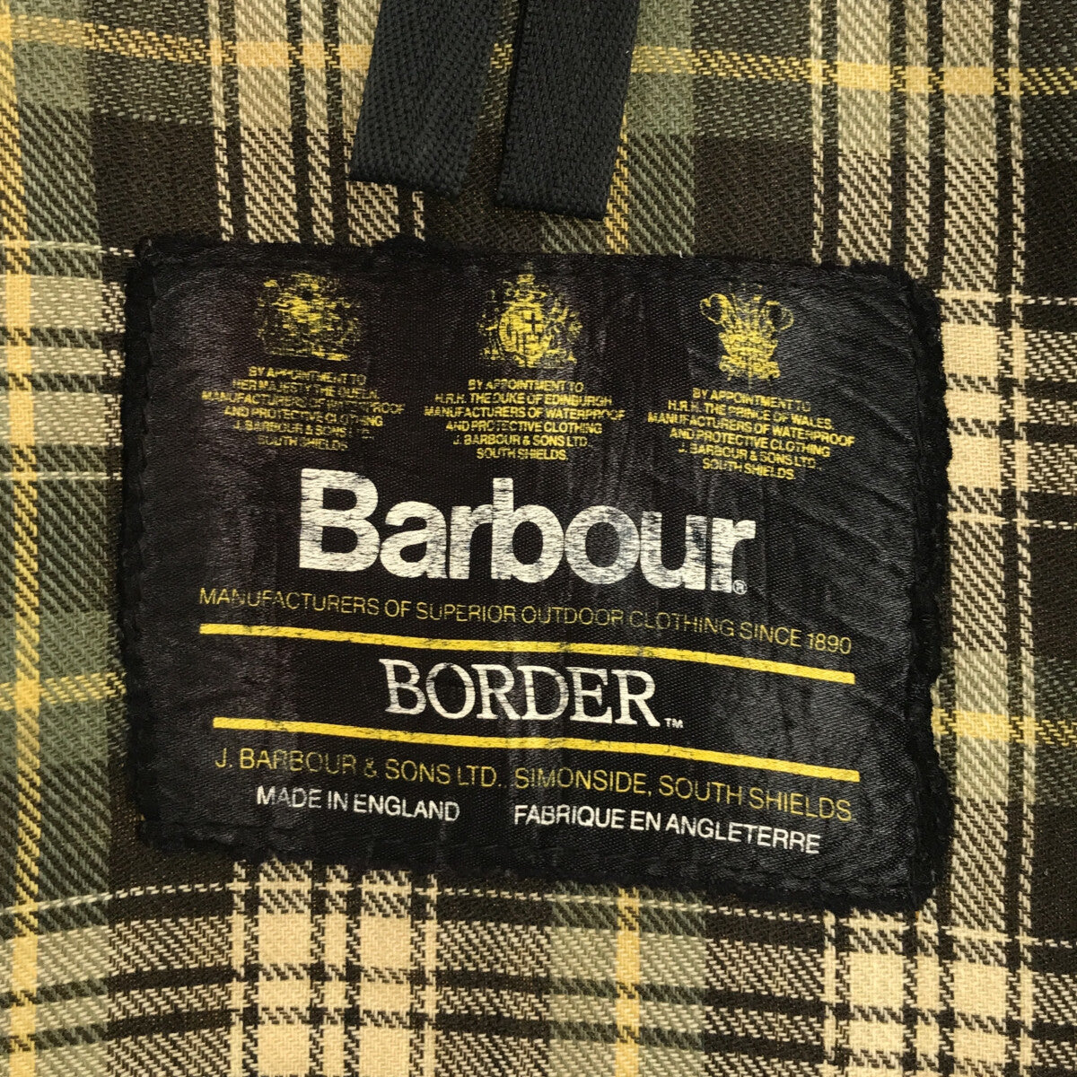 Barbour / バブアー | BORDER / ボーダー vintage 3ワラント コーデュロイ切替 ワックス オイルドジャケット | オリーブ系 | メンズその他