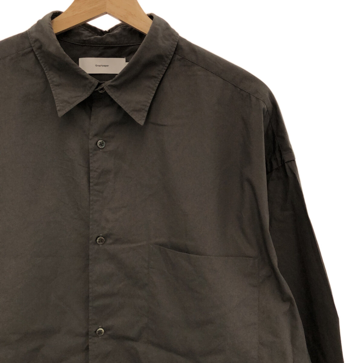 Graphpaper / グラフペーパー | 2021SS | Broad Oversized L/S Regular Collar Shirt ブロード オーバーサイズシャツ | F | グレー | メンズ