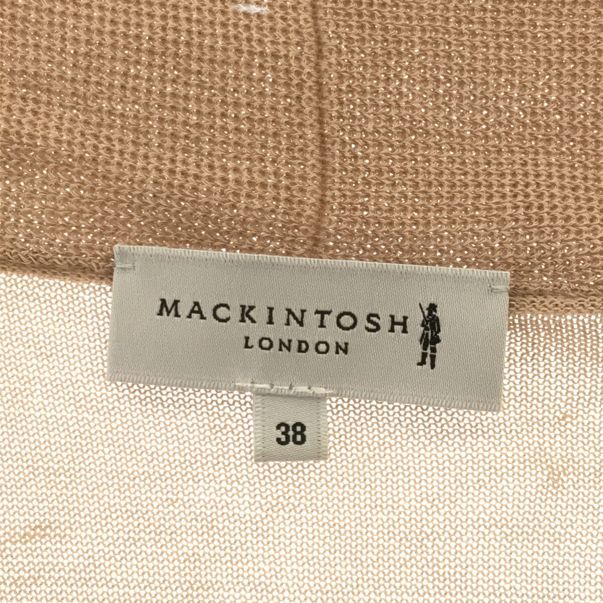 MACKINTOSH LONDON / マッキントッシュロンドン | ボタンレス 編み地切替 ハイゲージ ショールカラー ロングカーディガン | 38  | ベージュ | レディース