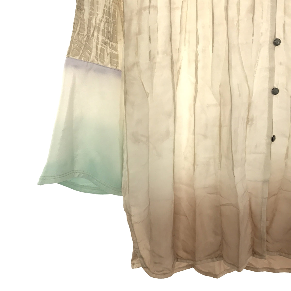 【新品】  Mame Kurogouchi / マメクロゴウチ | 2023SS | Arimatsu Shibori Ombre Dyed Silk Shirt シャツ | 2 | ホワイト | レディース