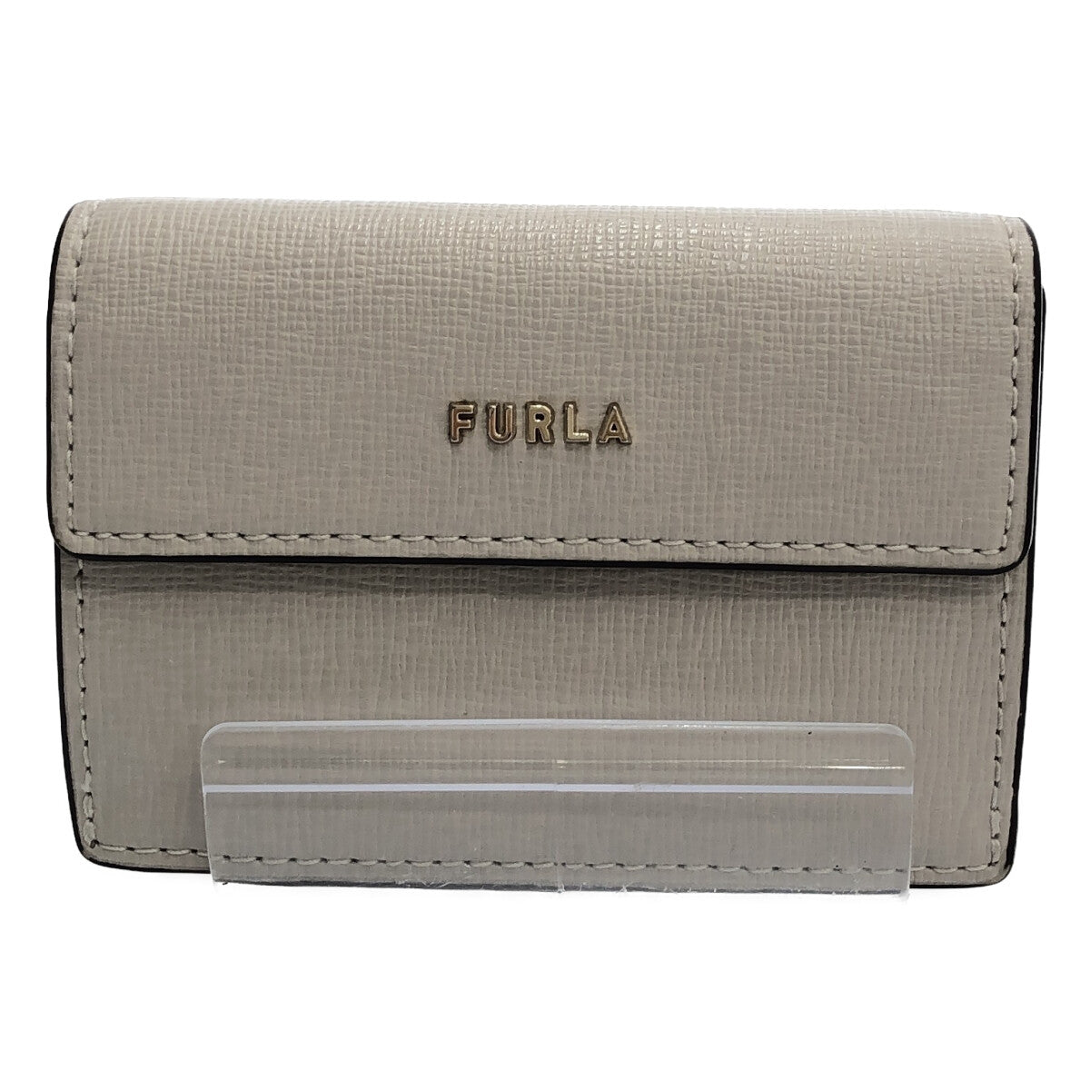 【美品】  FURLA / フルラ | バビロン ミニウォレット | グレージュ/クリームイエロー | レディース