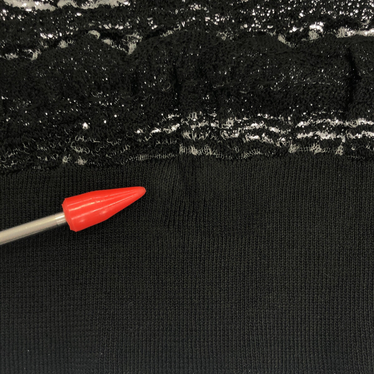 【美品】  Drawer / ドゥロワー | 18G透かし編みショートスリーブニット | 2 | ブラック | レディース