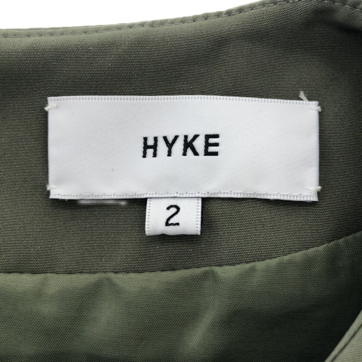 サイズ1【HYKE】美品　ハイク　人気ワンピース　グレーカーキ　1サイズS〜M