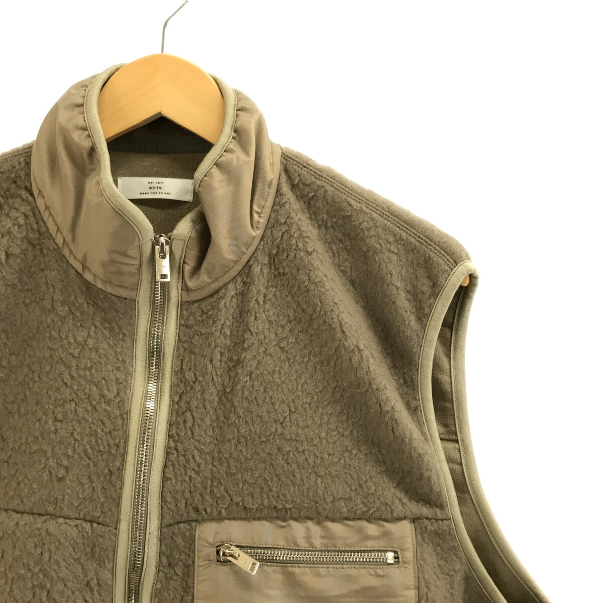 ents. Camel Boa Fleece Vest Sサイズ エンツ - ダウンベスト