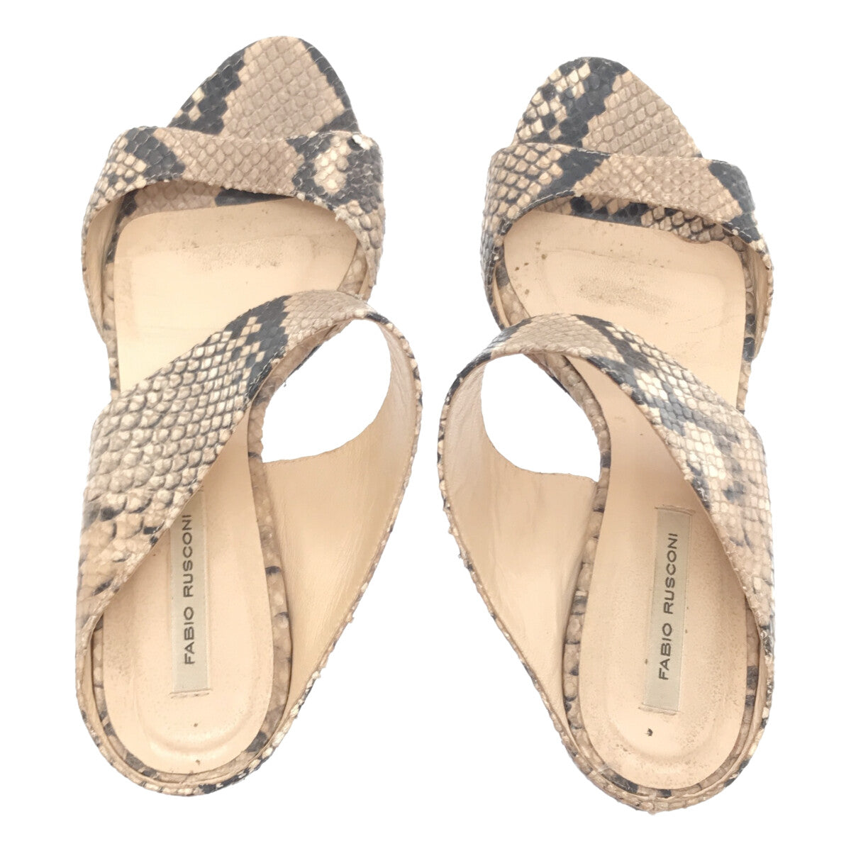 法比奧·魯斯科尼 |蟒蛇印花高跟涼鞋 | 35 1/2 |女性的