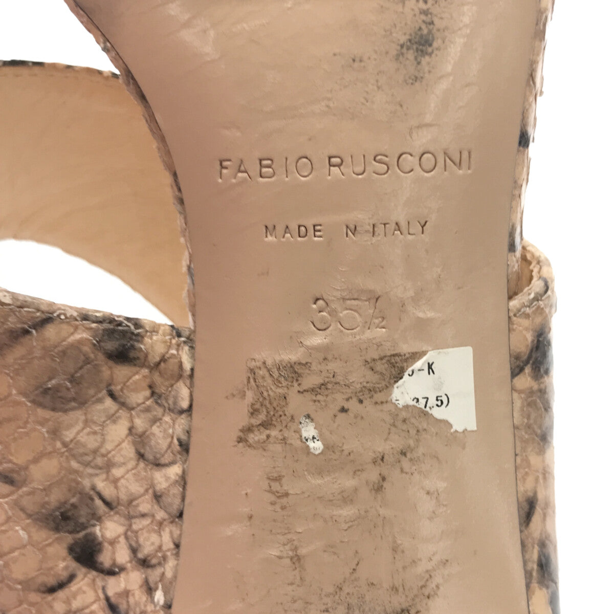 Fabio Rusconi / ファビオルスコーニ | パイソン柄 ヒール サンダル | 35 1/2 | レディース