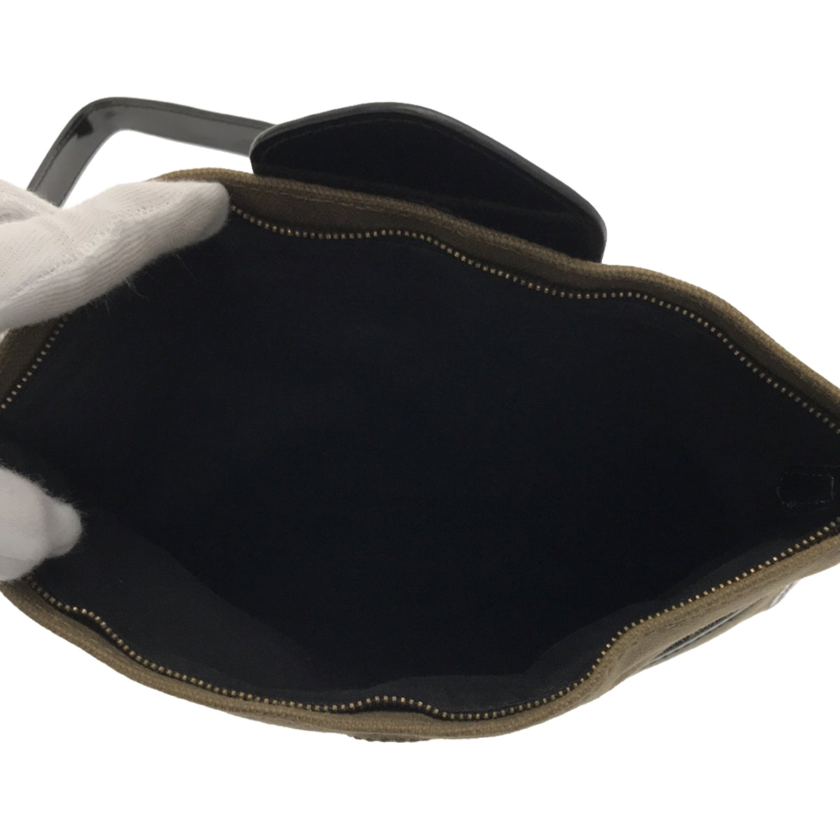 TILA MARCH | Canvas enamel shoulder bag | Black/khaki | Women's