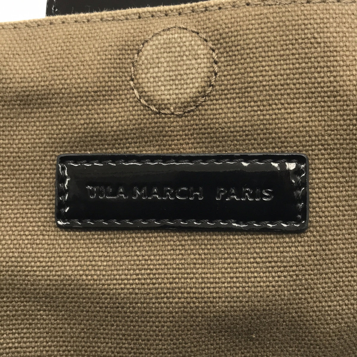 TILA MARCH | Canvas enamel shoulder bag | Black/khaki | Women's