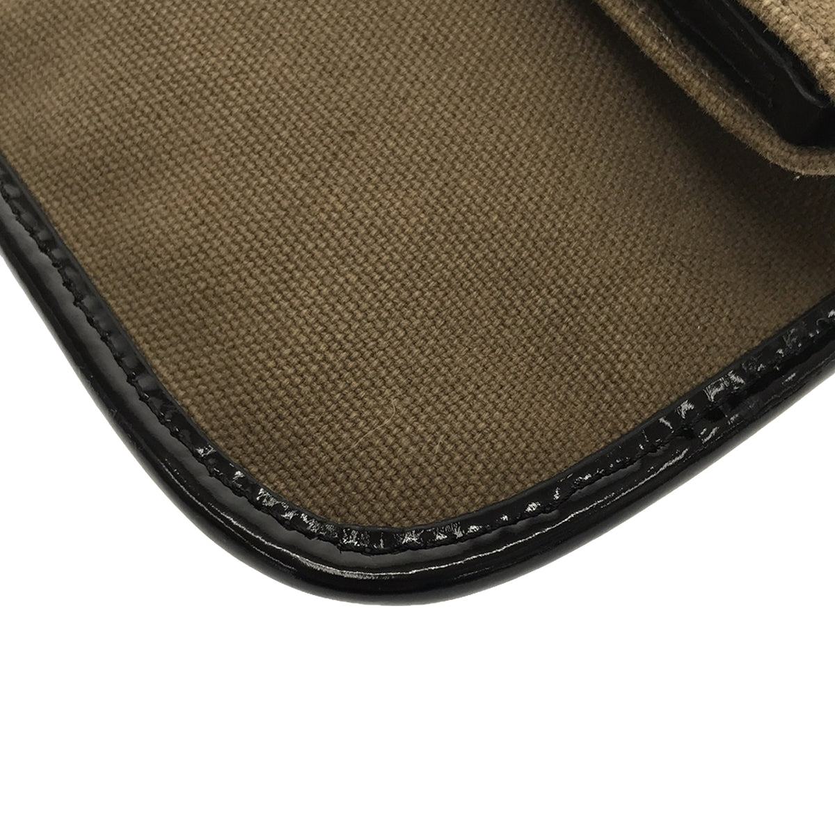 TILA MARCH | Canvas enamel shoulder bag | Black/khaki | Women's
