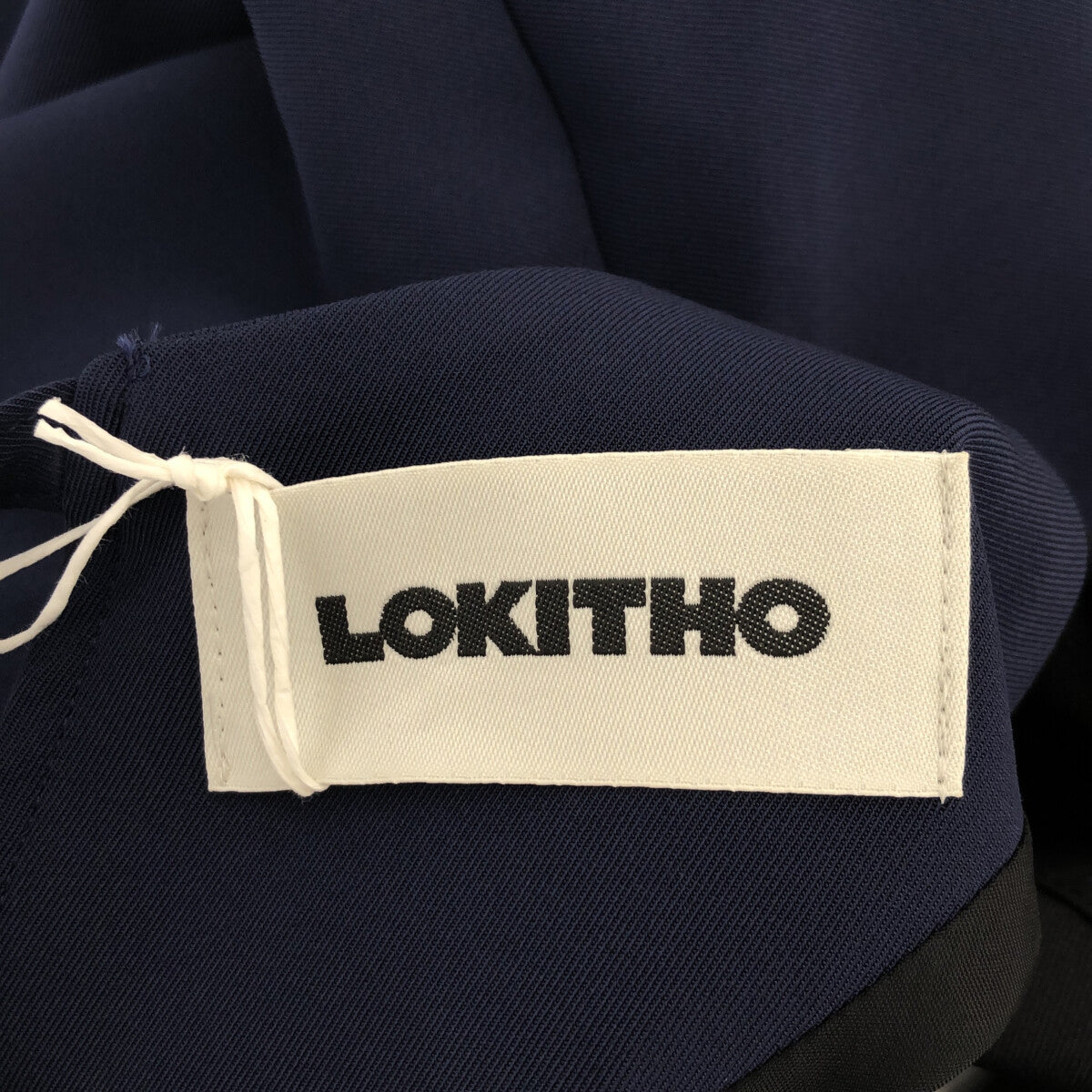 【美品】  LOKITHO / ロキト | 2023AW | フロントレース Vネック ドレス ワンピース | 0 | ネイビー | レディース