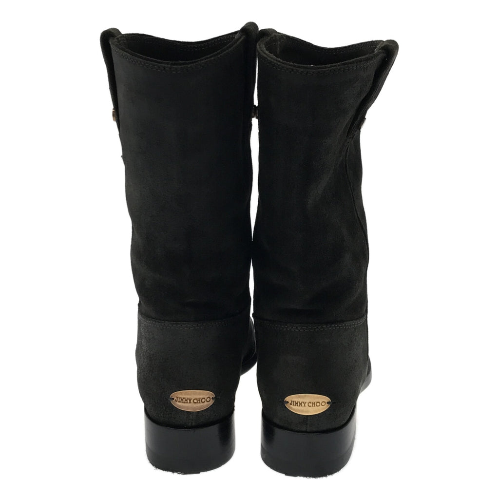 【美品】  JIMMY CHOO / ジミーチュウ | HUDSON レザーペコスブーツ | 35 | ブラック | レディース
