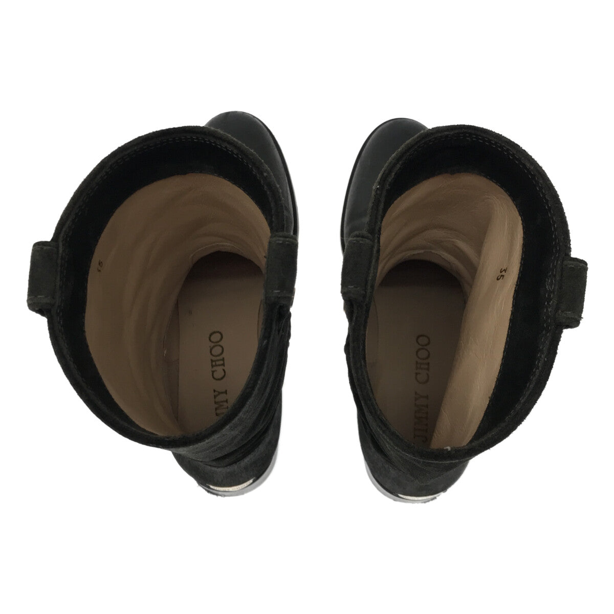 [品相良好] JIMMY CHOO | Hudson 皮革 Pecos 靴子 |尺寸 35 |黑色 |女性的
